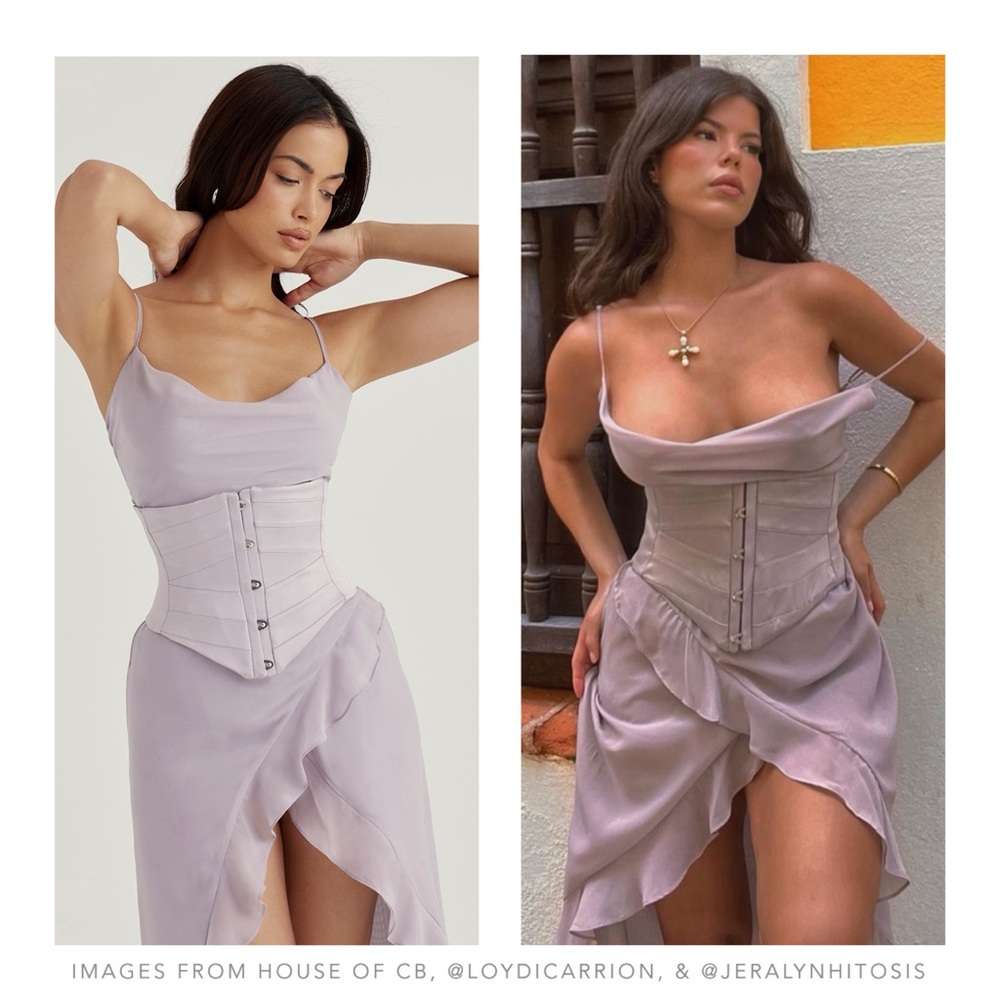 House of CB | Vienne Grey Satin Underbust Corset
